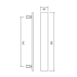 Brass woody door pull handle 800mm total length