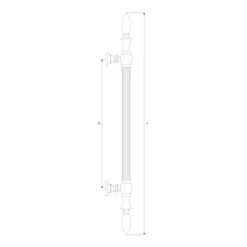 Brass Ardea door pull handle for main doors