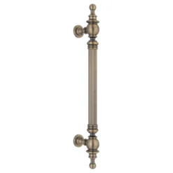 Brass woody door pull handle 800mm total length