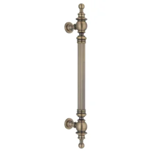 Brass woody door pull handle 800mm total length