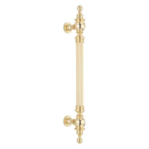 Brass woody door pull handle 800mm total length