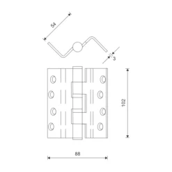 stainless steel rebated door hinge for double leaf and rebated doors