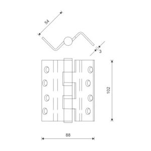 stainless steel rebated door hinge for double leaf and rebated doors