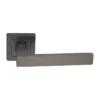 stainless steel lever handle on square rose with escutcheon for home doors, office doors and interior doors