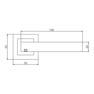 Stainless Steel Lever Handle on Square Rose with Escutcheons 130mm British Hardware