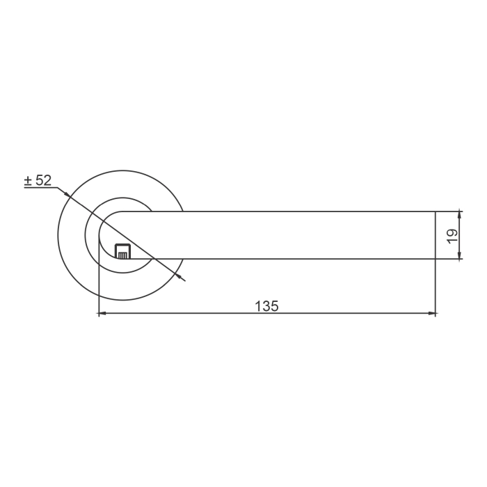 Stainless Steel Lever 135mm in EuroArt British Hardware