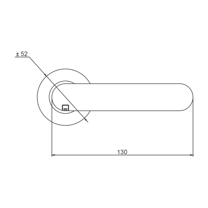 solid stainless steel lever handle on round rose with escutcheon for doors