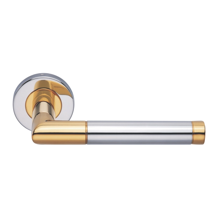 EuroArt Designer Stainless Steel Lever 135mm Polished Brass Polished SS British Hardware