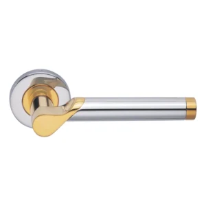 EuroArt Stainless Steel Lever 130mm Polished Brass Polished SS British Hardware
