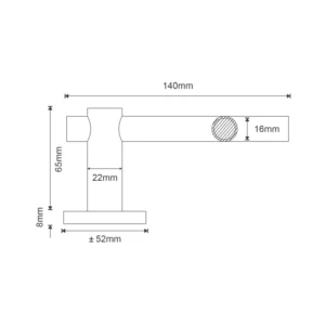 EuroArt Stainless Steel Lever 140mm British Hardware