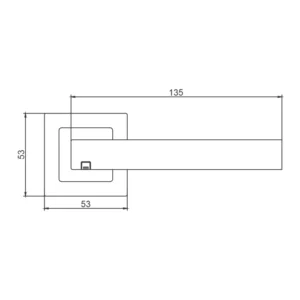 EuroArt Stainless Steel Lever Handle on Square Rose with Escutcheons 135mm British Hardware