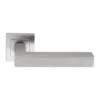stainless steel lever handle on square rose with escutcheon for home doors, office doors and interior doors