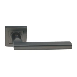 EuroArt Stainless Steel Lever Handle on Square Rose with Escutcheons 135mm Satin Stainless Steel British Hardware