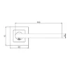 stainless steel lever handle on square rose with escutcheon for home doors, office doors and interior doors