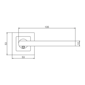 EuroArt Stainless Steel Lever Handle on Square Rose with Escutcheons 135mm British Hardware