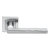 stainless steel lever handle on square rose with escutcheon for home doors, office doors and interior doors