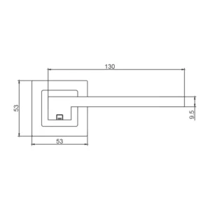 EuroArt Investment Cast Solid Stainless Steel Lever Handle on Square Rose with Escutcheons 127mm British Hardware