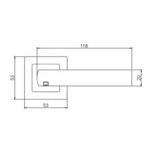 EuroArt Investment Cast Solid Stainless Steel Lever Handle on Square Rose with Escutcheons 118mm Satin Stainless Steel British Hardware