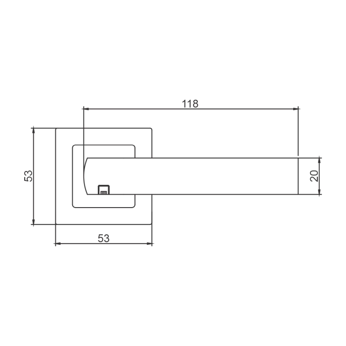 stainless steel lever handle on square rose with escutcheon for home doors, office doors and interior doors