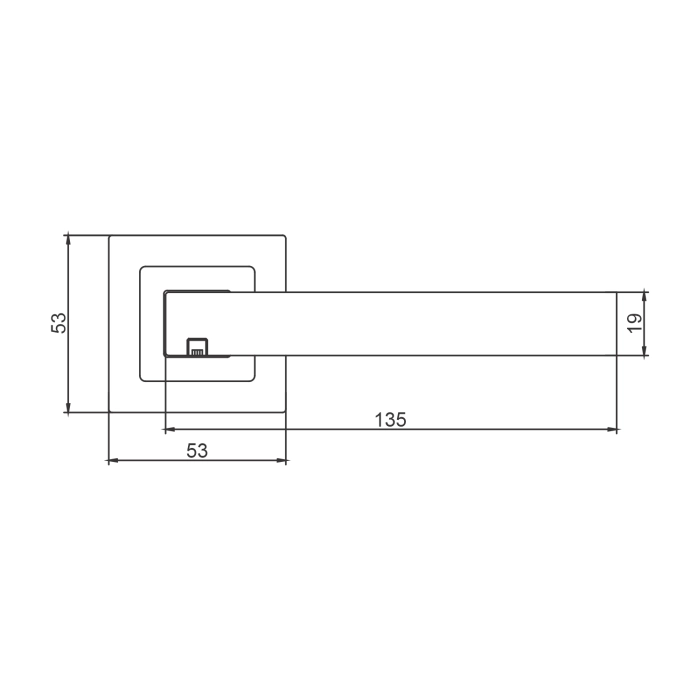 stainless steel lever handle on square rose with escutcheon for home doors, office doors and interior doors