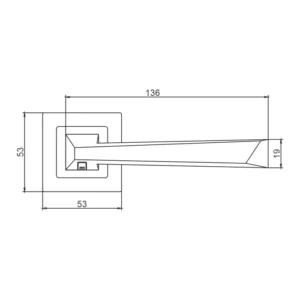 EuroArt Investment Cast Solid Stainless Steel Lever Handle on Square Rose with Escutcheons 136mm British Hardware