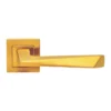 stainless steel lever handle on square rose with escutcheon for home doors, office doors and interior doors