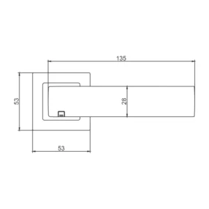EuroArt Investment Cast Solid Stainless Steel Lever Handle on Square Rose with Escutcheons 135mm British Hardware