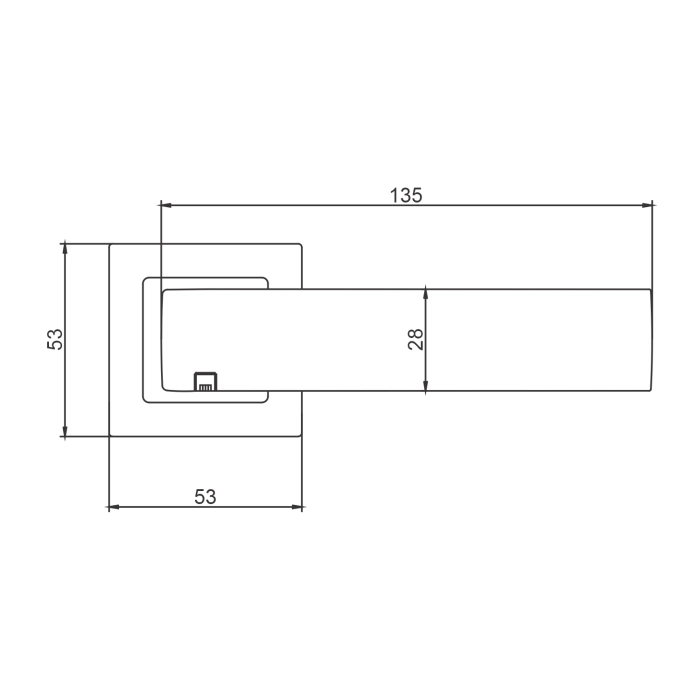 EuroArt Investment Cast Solid Stainless Steel Lever Handle on Square Rose with Escutcheons 135mm British Hardware
