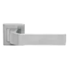 stainless steel lever handle on square rose with escutcheon for home doors, office doors and interior doors