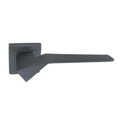 stainless steel lever handle on square rose with escutcheon for home doors, office doors and interior doors
