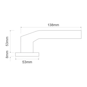 EuroArt Investment Cast Solid Stainless Steel Lever Handle on Square Rose with Escutcheons 138mm British Hardware