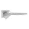 stainless steel lever handle on square rose with escutcheon for home doors, office doors and interior doors