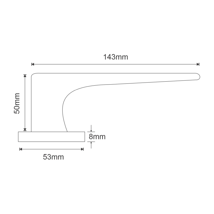 stainless steel lever handle on square rose with escutcheon for home doors, office doors and interior doors