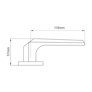 EuroArt Investment Cast Solid Stainless Steel Lever Handle on Square Rose with Escutcheons 116mm British Hardware