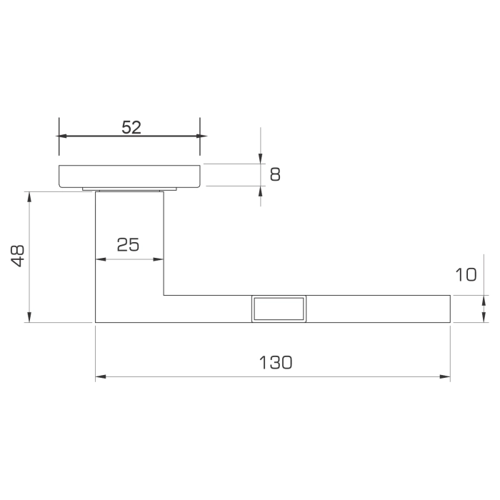 Lever Handle Square Rose with Escutcheon 130mm