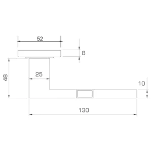 EuroArt Stainless Steel Lever Handle on Square Rose on with Escutheons length 130mm | British Hardware