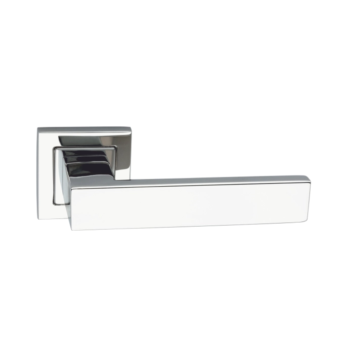 Lever Handle Square Rose with Escutcheon 130mm