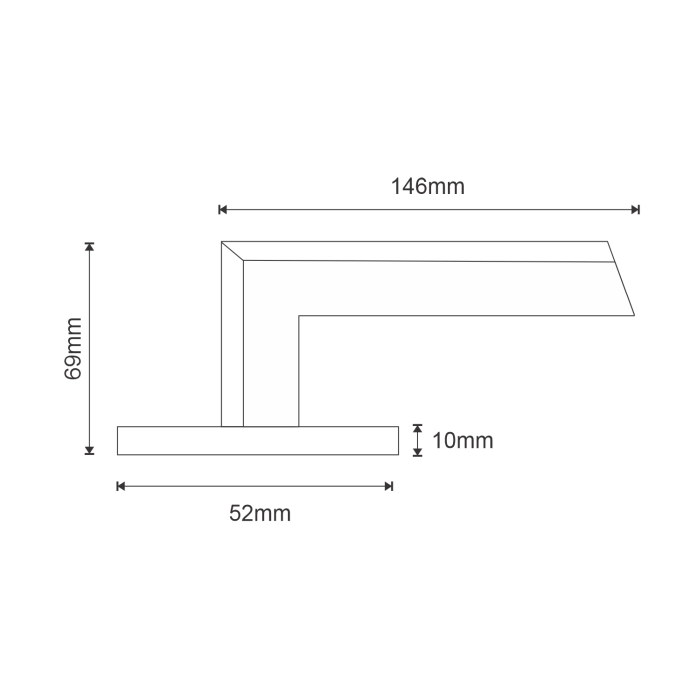 stainless steel lever handle on square rose with escutcheon for home doors, office doors and interior doors