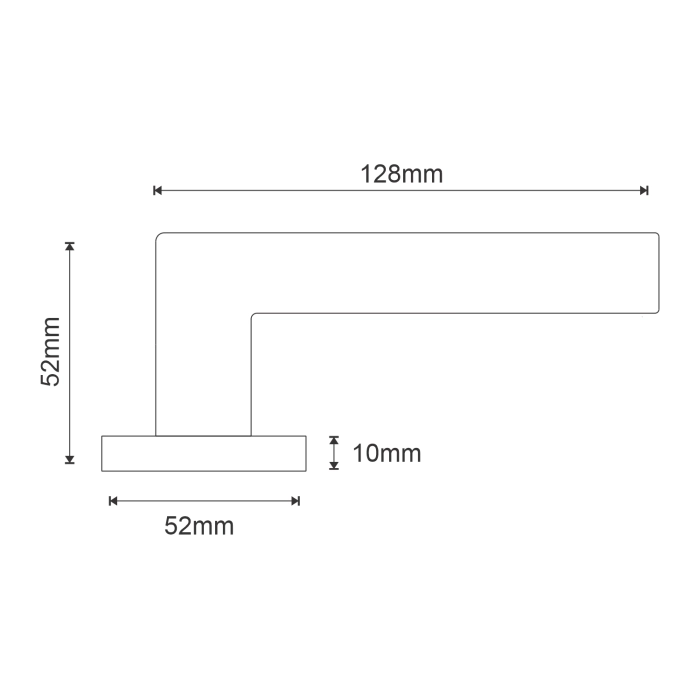 stainless steel lever handle on square rose with escutcheon for home doors, office doors and interior doors