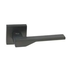 stainless steel lever handle on square rose with escutcheon for home doors, office doors and interior doors