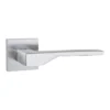 stainless steel lever handle on square rose with escutcheon for home doors, office doors and interior doors