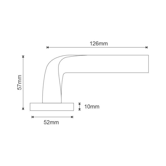 stainless steel lever handle on square rose with escutcheon for home doors, office doors and interior doors