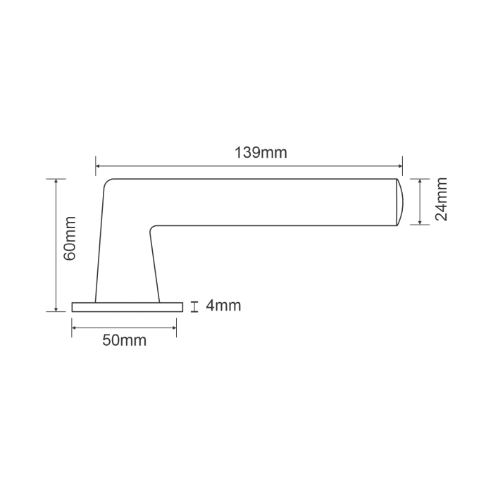 EuroArt Stainless Steel Lever 139mm British Hardware
