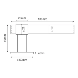 EuroArt Stainless Steel Lever 136mm British Hardware