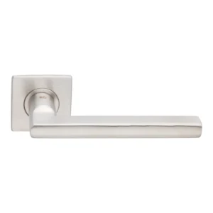 stainless steel lever handle on round rose for doors