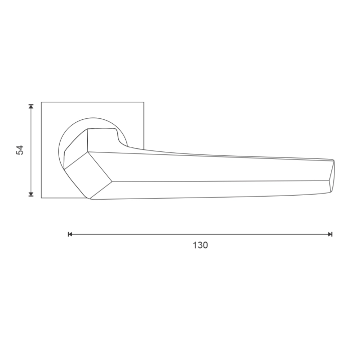 lever handle on square rose with escutcheon for doors, suitable for home doors, office doors, interior doors, premium stainless steel hardware