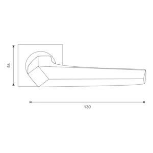 EuroArt Lever Handle on Square Rose with Escutcheons 130mm British Hardware