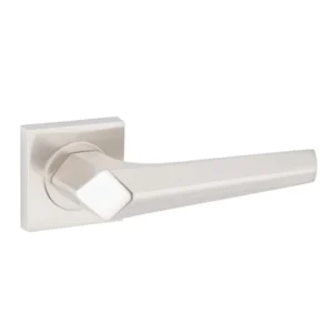 lever handle on square rose with escutcheon for doors, suitable for home doors, office doors, interior doors, premium stainless steel hardware