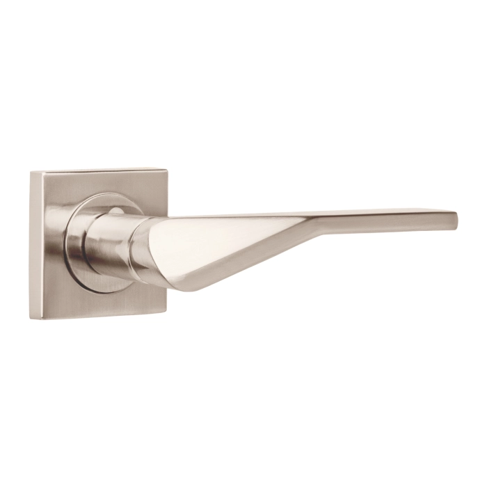 lever handle on square rose with escutcheon for doors, suitable for home doors, office doors, interior doors, premium stainless steel hardware