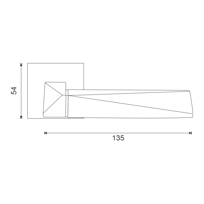 lever handle on square rose with escutcheon for doors, suitable for home doors, office doors, interior doors, premium stainless steel hardware